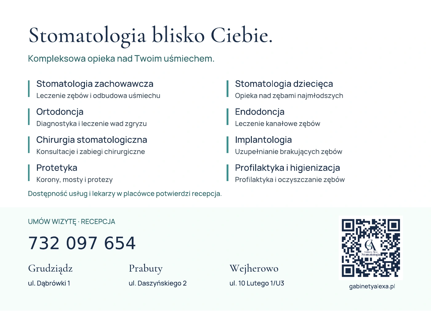 Gabinety Alexa — ulotka, tył