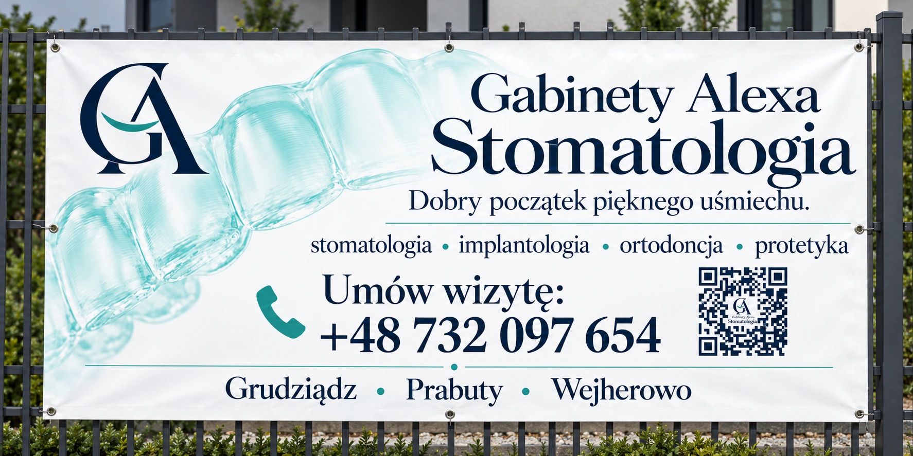 Gabinety Alexa Stomatologia — projekt banera i mockup